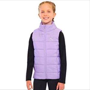 PUMA Lavender Light Purple Puffer Lilac Full Zipper Vest Girls Size XXS ( 3-4) !